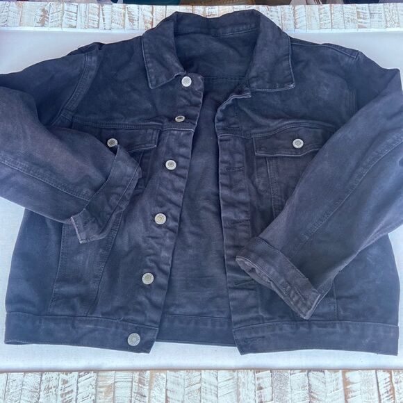 John Galt Black Travis Denim Jacket Size Small - Picture 1 of 5
